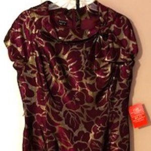Gorgeous Burgundy and Gold After 5 Holiday Statement Dress